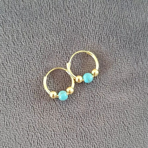 Capri-Gold, Gold Plated 925 Sterling Silver Bali Hoop Earrings, Size 12mm hoops