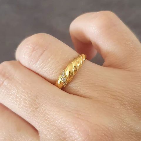 Calyssa Gold Plated 925 Sterling Silver Ring