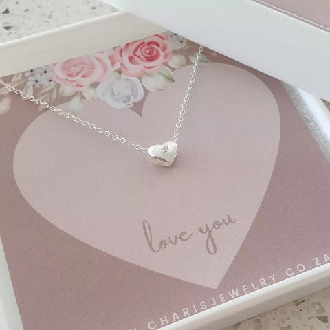 silver heart necklace