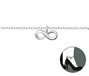 Bianca - 925 Sterling Silver Infinity Adjustable Ankle Chain Anklet