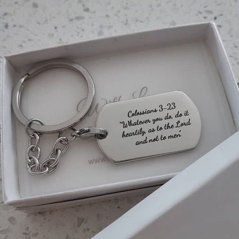 KR15C - Personalized Dog tag Gift Keyring, Stainless Steel