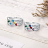CRI103954 - 925 Sterling Silver Personalized Ring, Names and Birthstones