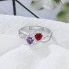 CRI103466 Sterling Silver Personalized Names & Birthstones Ring