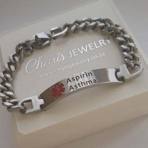 Men s Personalized Medical Alert Bracelet Online Store South Africa Charis Jewelry SA