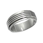 Ellis - Men's Stainless Steel Band Spinner Ring