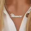 CNE107186 - 925 Sterling Silver Birthstone & Engraved Name Necklace