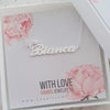 CNE107186 - 925 Sterling Silver Birthstone & Engraved Name Necklace