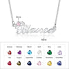 CNE107186G - Gold plated Sterling Silver Birthstone & Engraved Name Necklace
