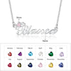 CNE107186 - 925 Sterling Silver Birthstone & Engraved Name Necklace