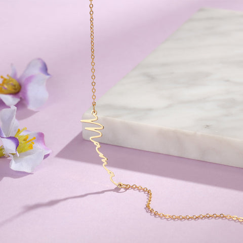 CNE107467G -  Gold Plated Sterling Silver Signature Style Name Necklace