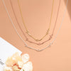 CNE107527RG - Rose Gold Plated Sterling Silver Personalized Three Names Necklace
