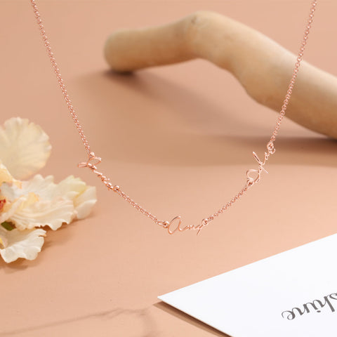 Rose gold name necklace canada on sale