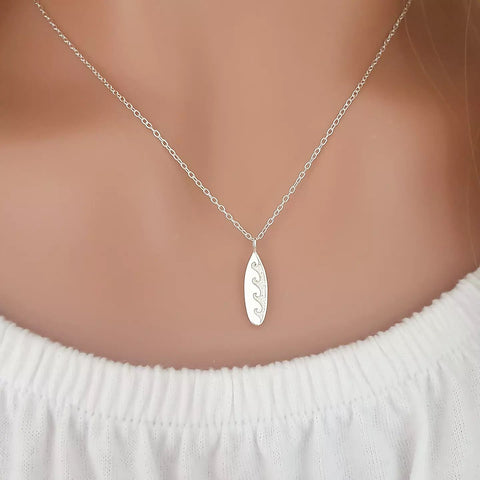 Silver surf necklace