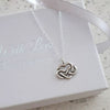 Silver heart infinity necklace
