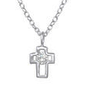 Micah 925 Sterling Silver CZ Tiny Cross Necklace 6x7mm, 45cm chain