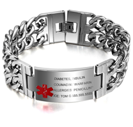 CBA101352 - Personalized Titanium Steel Medical Alert Men's Bracelet