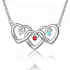 CNE103133 Sterling Silver Trio of Hearts with Birthstones Necklace