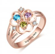 CRI103641 - Personalized Rose Gold over 925 Sterling Silver CZ Ring