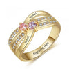 CRI103646 - Personalized Names and Birthstones Ring, Gold Plated over 925 Sterling Silver