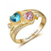 N2021 - Personalized Gold over 925 Sterling Silver CZ Ring