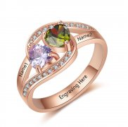 CRI10364401 - Personalized Rose Gold over 925 Sterling Silver CZ Ring