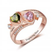 CRI103473 - Personalized Rose Gold over 925 Sterling Silver CZ Ring