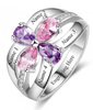CRI103285 - 925 Sterling Silver Personalized Names & Birthstones Ring