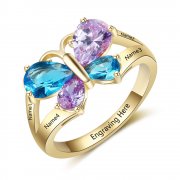 CRI103639 - Personalized Gold over 925 Sterling Silver CZ Ring