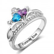 CRI102882 - Personalized 925 Sterling Silver Crown Tiara Ring