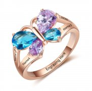 CRI103640 Personalized Rose Gold over 925 Sterling Silver CZ Ring