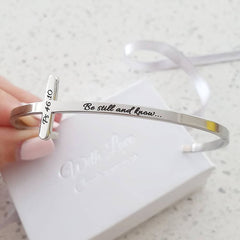 Personalized Christian Cross Bangle