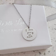 Personalized handwriting necklace