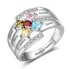 Personalized ring with names and birthstones