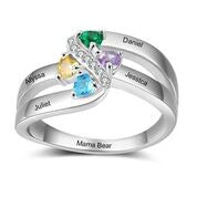 Personalized ring with names and birthstones