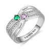Personalized ring with names and birthstones
