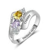 Personalized ring with names and birthstones