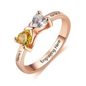 CRI103658 - Rose Gold Plated 925 Sterling Silver Personalized Ring