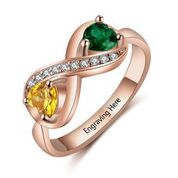 CRI103684 - Rose Gold Plated 925 Sterling Silver Personalized Ring