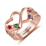 CRI103713 - Rose Gold 925 Sterling Silver Personalized Ring