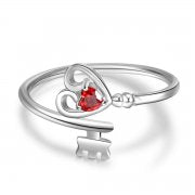 CRI103972 - 925 Sterling Silver Personalized Birthstone Key Ring