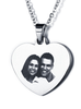 CNE101323 - Personalized Photo Heart Necklace with engraving on the back, Stainless Steel