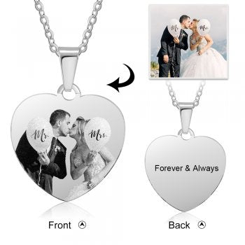 Personalized photo necklace stainless steel