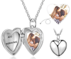 Personalized photo heart locket necklace