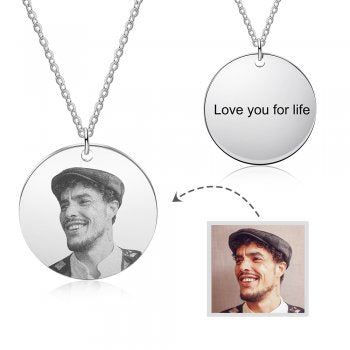 CNE105273 - Personalized Photo Necklace with engraving, Stainless Steel