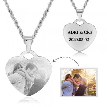 CNE104724 - Personalized Photo Necklace, Stainless Steel