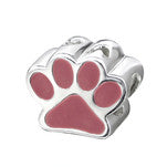 Pink paw print european charm bead online store south africa