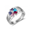 Sterling Silver Personalized Names & Birthstones Ring