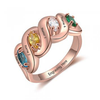 CRI103698 - Personalized Names & Birthstones Ring, Rose Gold Plated