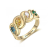 Gold Plated Sterling Silver Personalized Names & Birthstones Ring