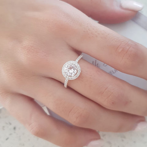 Isabella 925 Sterling Silver CZ Solitaire Ring
